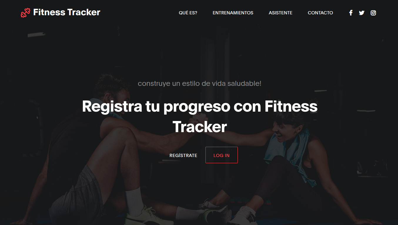 Captura de pantalla de la aplicación de fitness